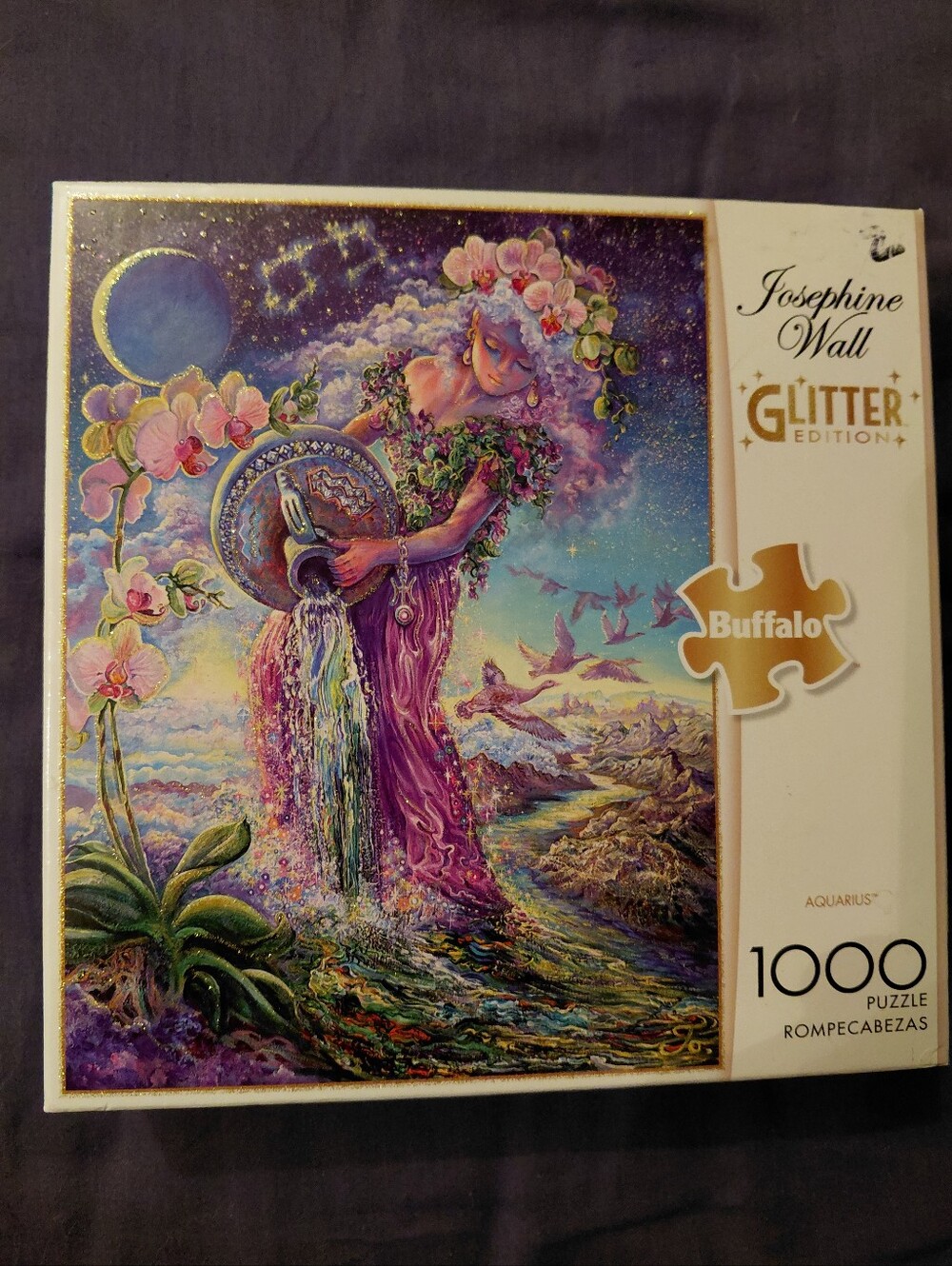 Josephine Wall Glitter Edition 'Aquarius' 1000-Piece Puzzle - Purple F Sealed
